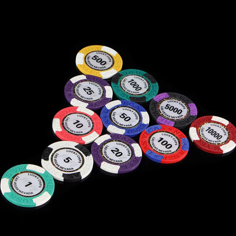 Factory Wholesale Professional Custom Logo Ceramic Poker Chips