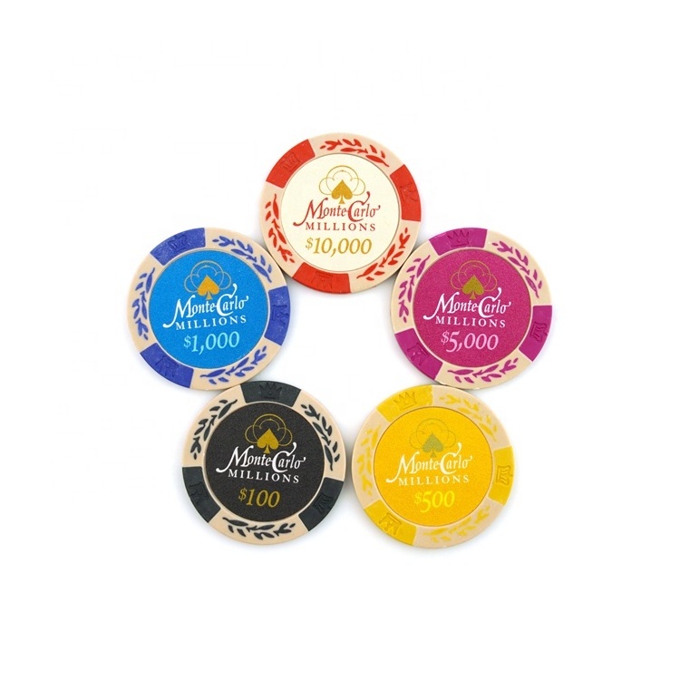 Sublimation Hologram Gold Plated Gambling Magnetic Clear Casino Poker Chip Set