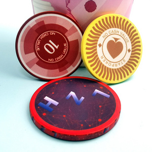 Chinese Factory Casino ABS Plastic Clay Custom Ceramic Poker Chips with Poker Chip Case