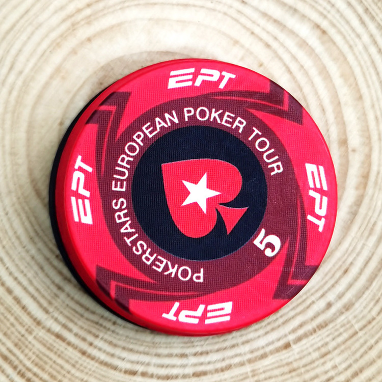 Professional 39mm Casino Custom Ceramic Poker Chips  EPT Your Own Logo