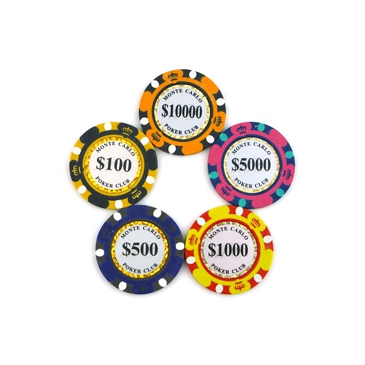 Hot Selling Style Convenient Harmless Nontoxic Custom Printed Logo Numbers Ceramic Poker Chips