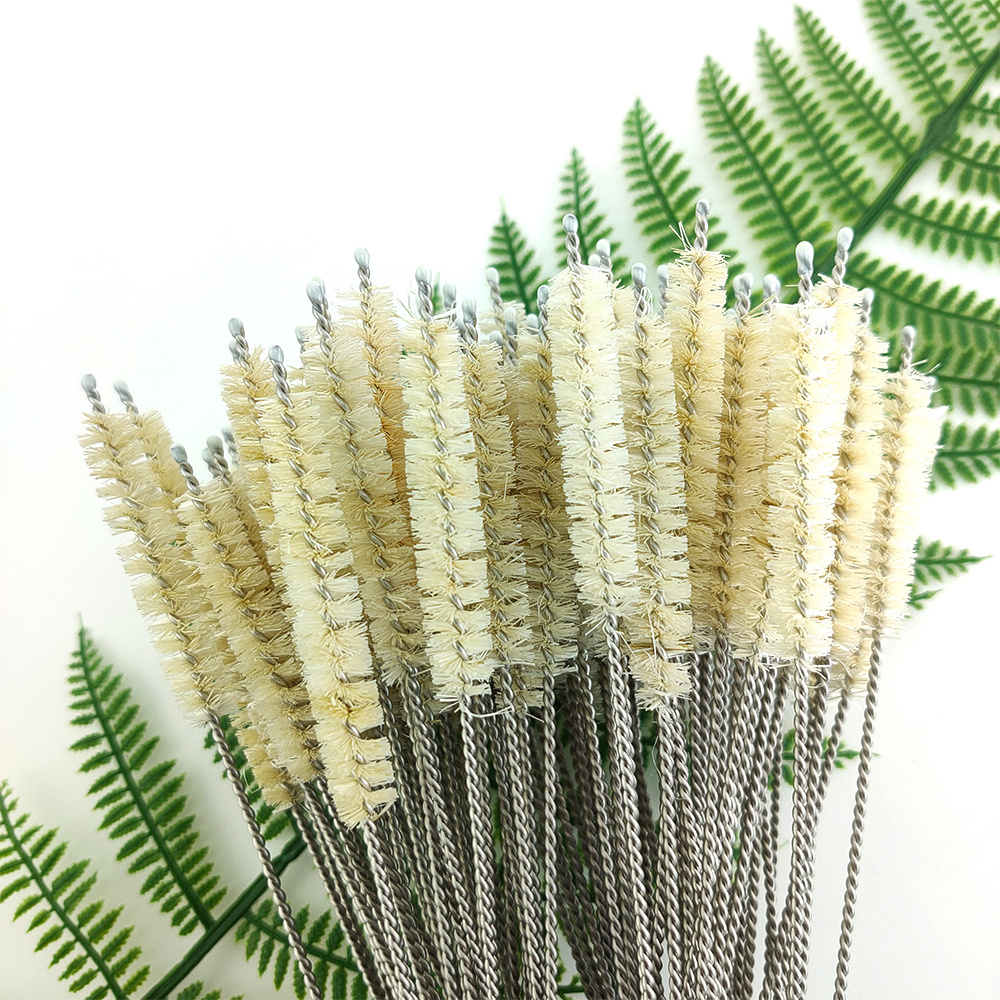 Biodegradable Sisal Fibre Extract from Organic Sisal Hemp Natural Straw Cleaning Brush For Bamboo Straw Stainless Steel Straw