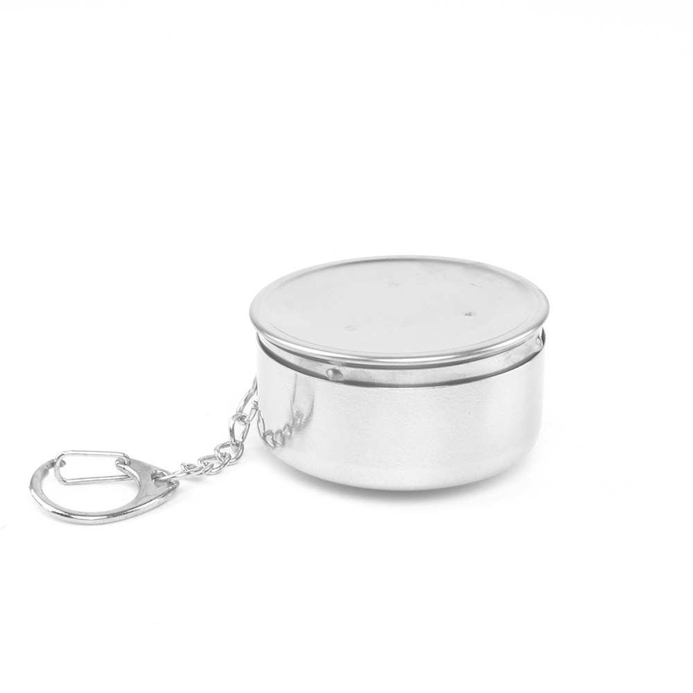 Wholesale whiskey Telescopic Collapsible mug Stainless Steel Shot Glass metal collapsible 75ml cup with keychain