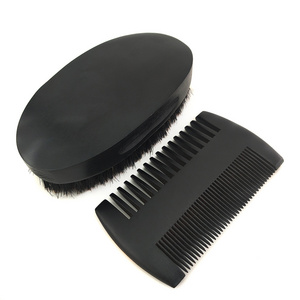 Wholesale Price Custom Black Wood Hair Wide Tooth Comb Beard Care Kits Man's Beard Brush and Comb Sets