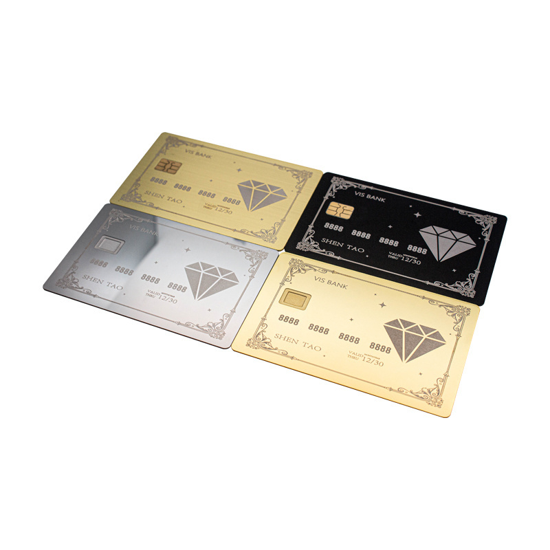 Bank Customize Stainless Steel Metal Credit Cards Blank 4442 Chip Digital Metal Debit Card