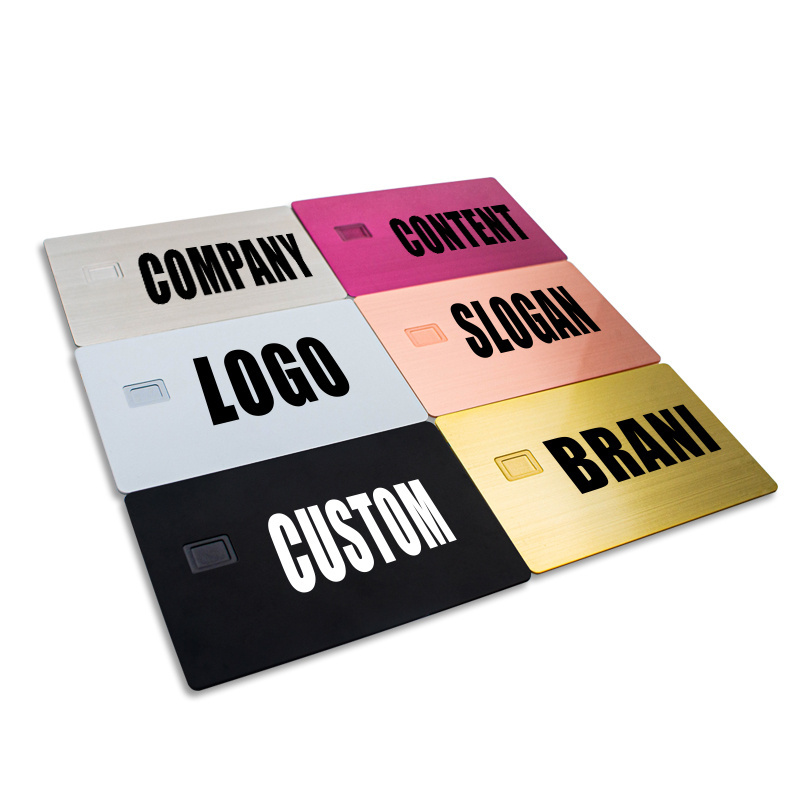 factory price custom brushed stainless steel metal cards app metal smart chip metal bank credit card