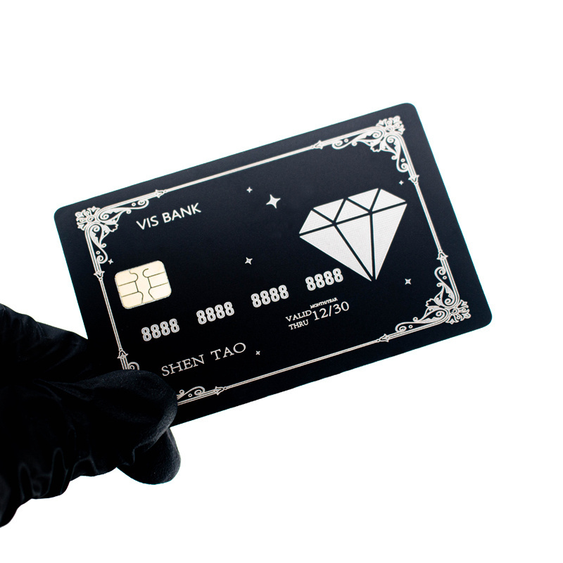 Bank Customize Stainless Steel Metal Credit Cards Blank 4442 Chip Digital Metal Debit Card