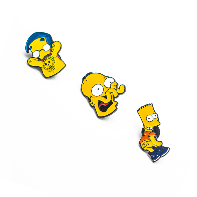 In Stock Cartoon Simpsons Funny Pins Cute Anime Soft Hard Enamel Metal Badges Pins