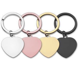 Wholesale Souvenir Custom Made Metal Blank Keychain Print Logo Sublimation Heart Keychain