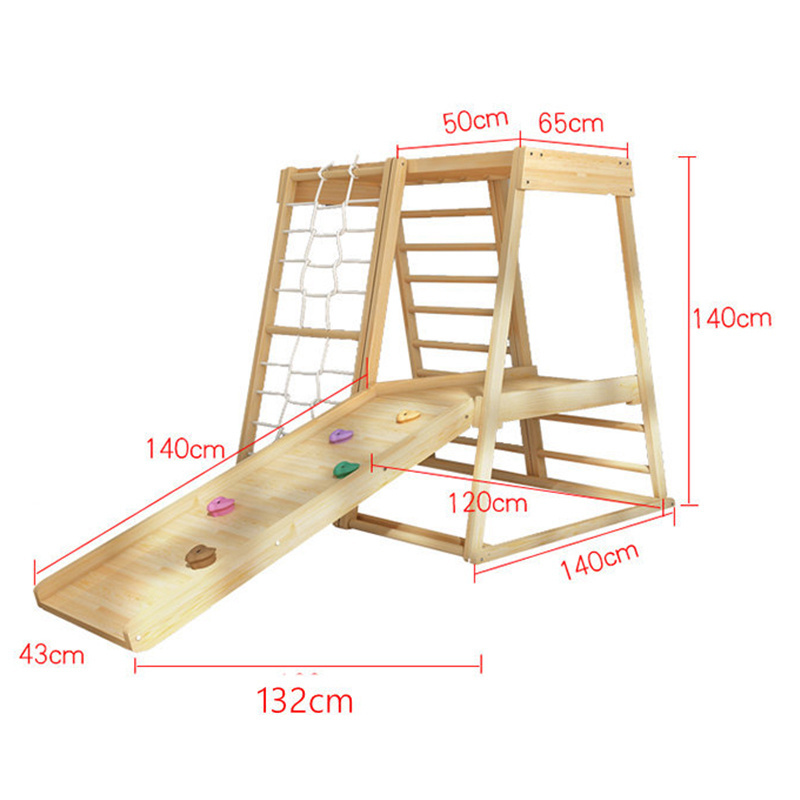 Montessori Furniture for Kids Wooden Playground for Home Foldable Children's kids Climbing Frame with swing and slide