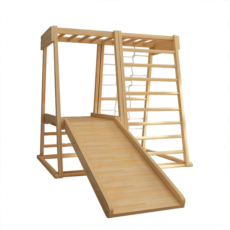 Montessori Furniture for Kids Wooden Playground for Home Foldable Children's kids Climbing Frame with swing and slide