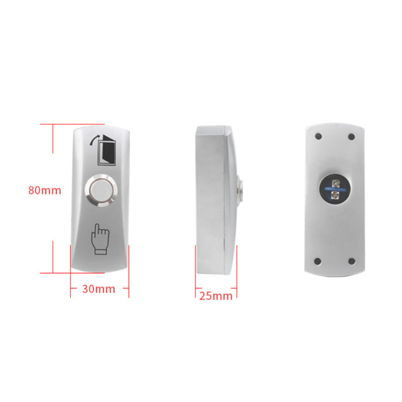 VIANS Mini Zinc Alloy Shell Door lock NO COM Output smart Access Control Switches Push To Exit Button