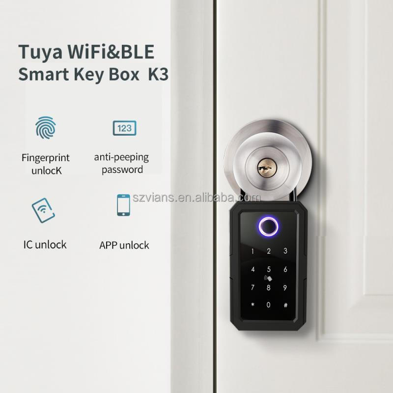 vians Smart Lock box TT TUYA Lock APP Remote Access Wireless House Key Door Handle Wall Mounted Outside Lock box