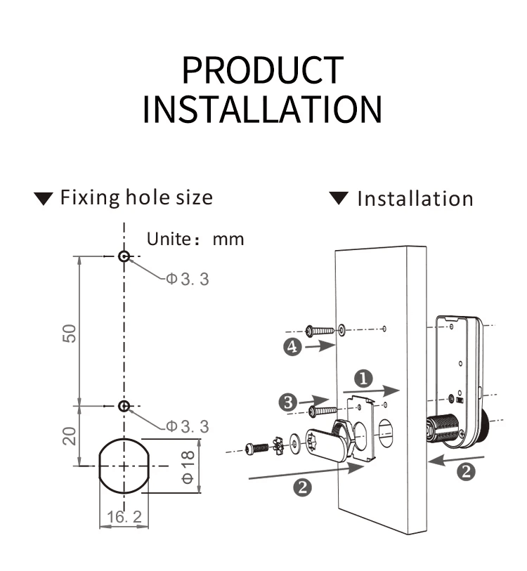 VIANS Combination Lock Door Access Locker Contact Keypad Password Digital Coded Electronic Security Cabinet LOCK