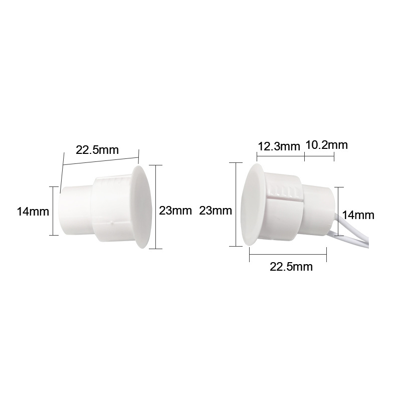 White NC Security Alarm Window Sensor Balanced Switch Mounted Recessed Magnetic Reed Door Contact