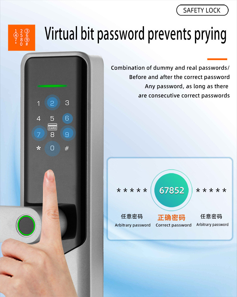 VIANS Fingerprint Tuya App Password Apartment Room Digital Cerradura Inteligente apartment Smart Door Lock