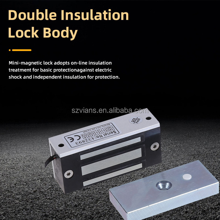 VIANS Small maglock Safe Electric Solenoid Latch Lock Cabinets Lockers Showcases Mini 60kgs Magnetic Lock