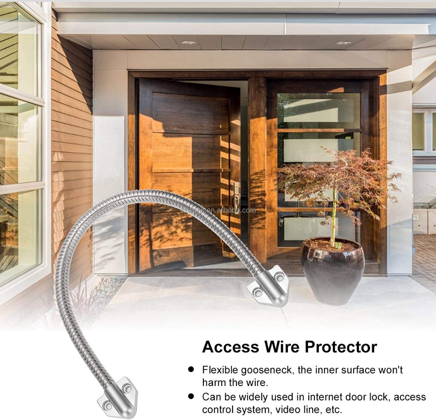 Exposed Mounted Cable Stainless Steel with Zinc Alloy Ends for Access Control Wire Cable Protection Hidden Armored Door Loop