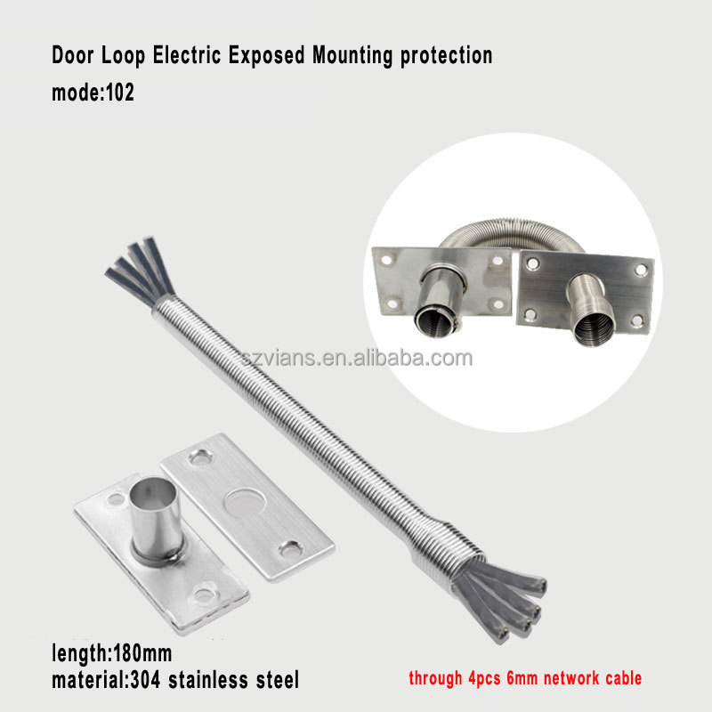 Exposed Mounted Cable Stainless Steel with Zinc Alloy Ends for Access Control Wire Cable Protection Hidden Armored Door Loop