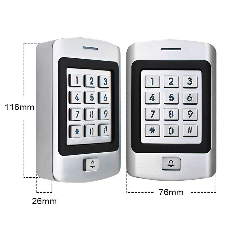 VIANS Waterproof IP66 Metal Standalone Keypad Access Control with Doorbell RFID System 125KHz EM Card Keypad