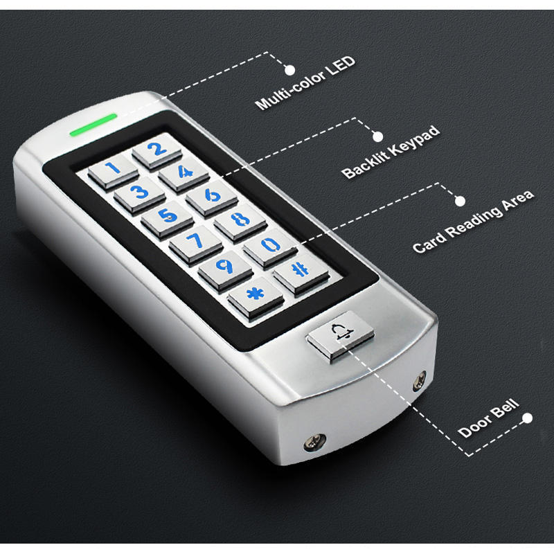 VIANS IP66 Waterproof Door Entry Security Control Systems EM ID Card Reader Door RFID Metal Smart Keypad Standalone