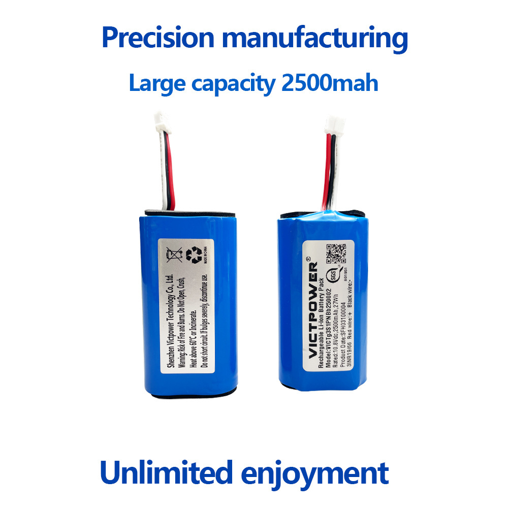 Victpower custom rechargeable battery pack 10.8V 2500mAh 36Wh lithium battery for gun massage