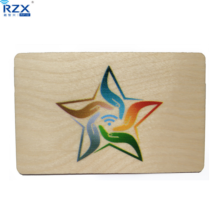 Eco Friendly Laser Engraved RFID NFC Wooden Cards 13.56mhz NTAG 213 Nfc Wood Business Cards