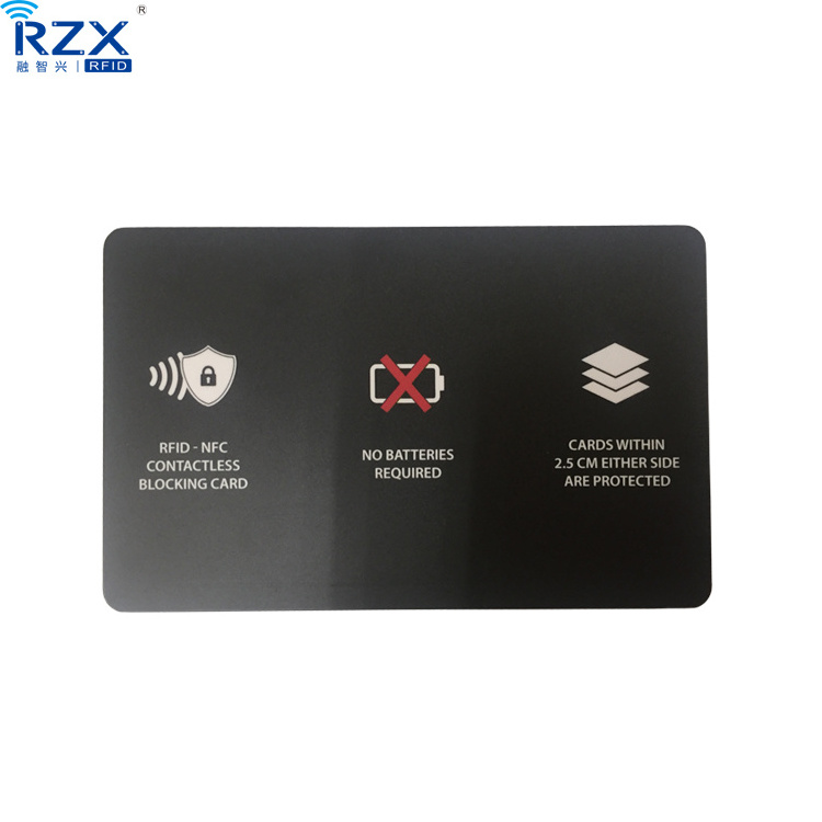 Customized RFID Blocker 13.56MHz Credit Card size CR80 NFC Card Skimmer RFID Blocking Card