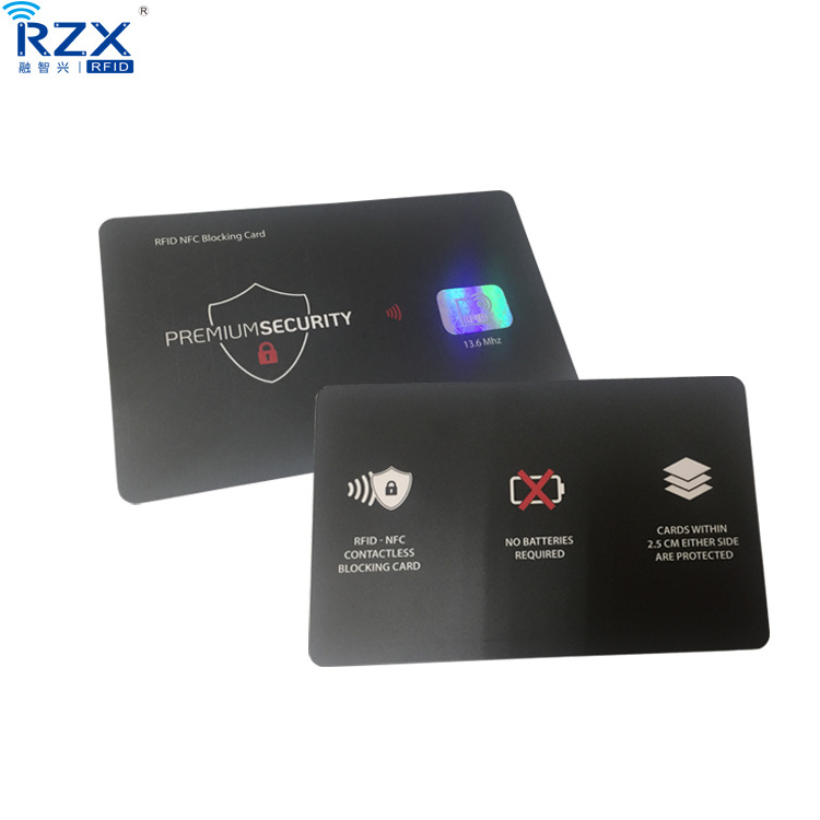 Customized RFID Blocker 13.56MHz Credit Card size CR80 NFC Card Skimmer RFID Blocking Card