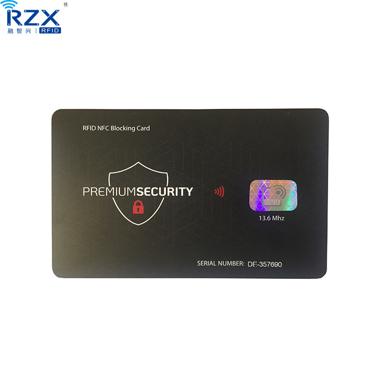 Customized RFID Blocker 13.56MHz Credit Card size CR80 NFC Card Skimmer RFID Blocking Card