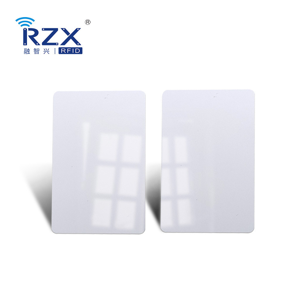 cr80 Plastic tk4100 rfid card 85.5*54*0.9mm Glossy Surface thermal overlay white blank PVC Cards ready to ship