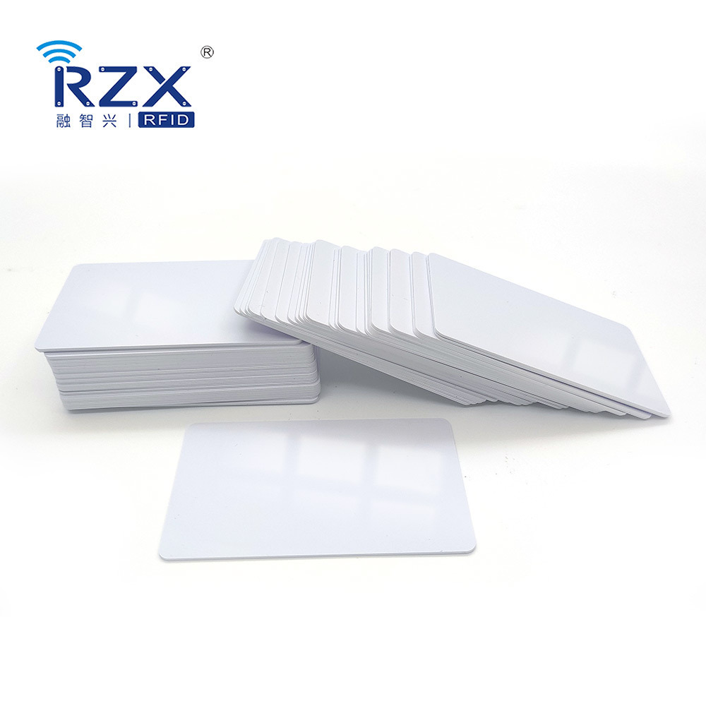 cr80 Plastic tk4100 rfid card 85.5*54*0.9mm Glossy Surface thermal overlay white blank PVC Cards ready to ship