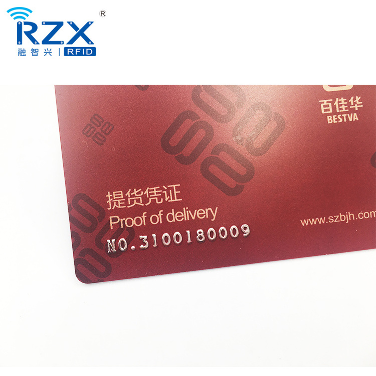 High Quality Credit Card Size Golden Embossed PVC Plastic Business Card