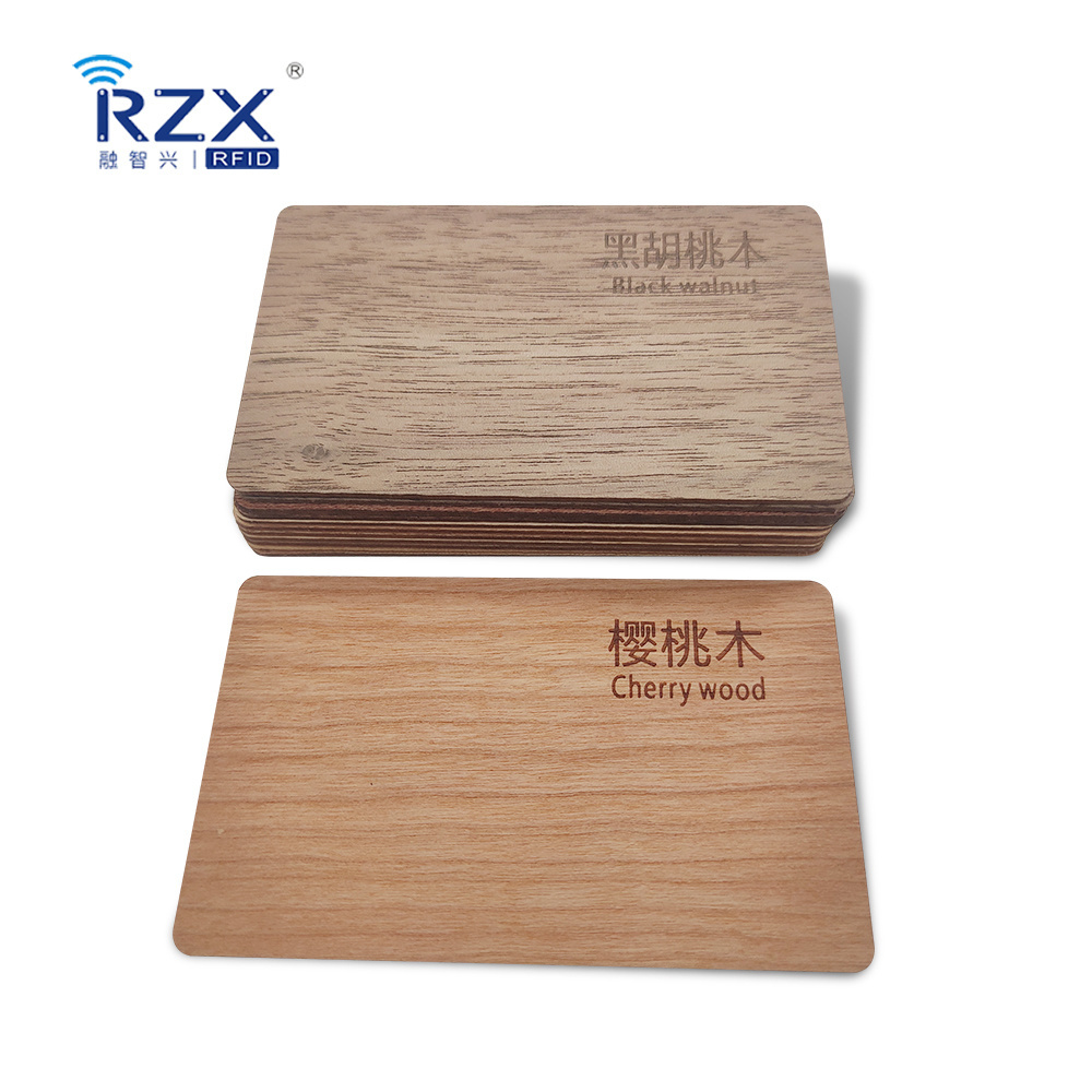 Programmable NFC chip NTAG 213 Wooden Cards RFID Wood Hotel Key Card Bamboo Business Card