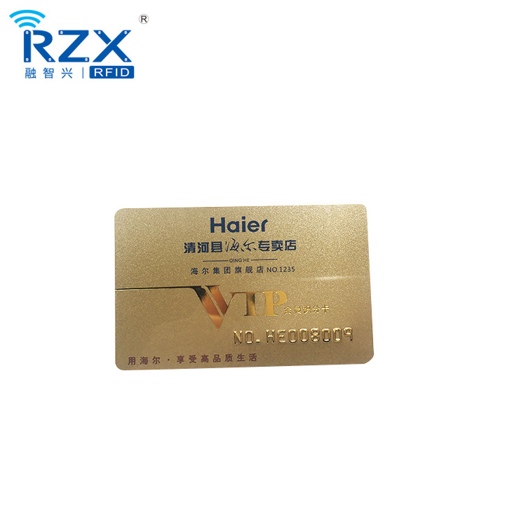 High Quality Credit Card Size Golden Embossed PVC Plastic Business Card