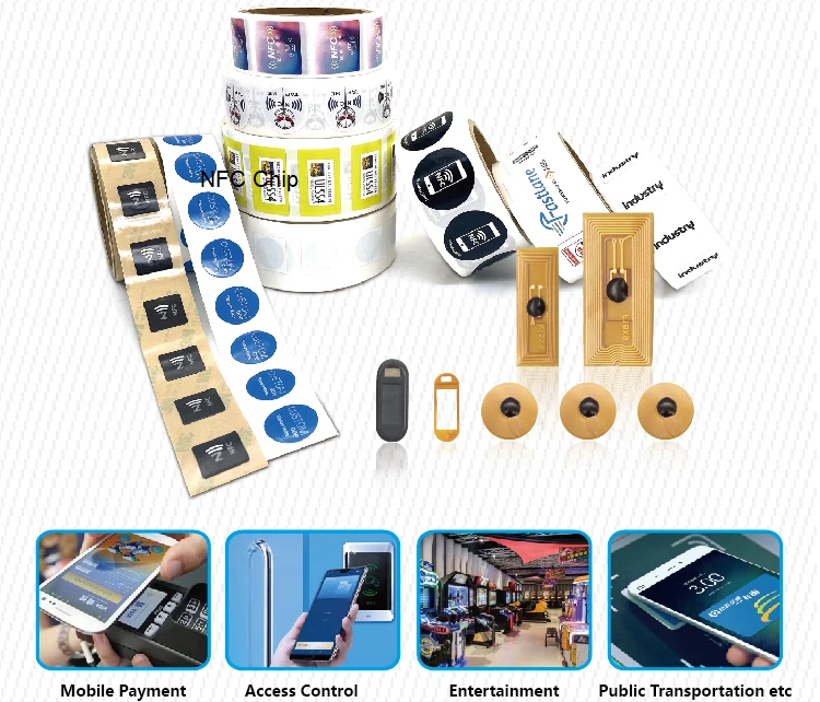 In Stock ISO 14443A and ISO 15693 RFID/NFC Dry Inlay/Wet Inlay/Labels Stickers With Square, Round, Rectangle Shape from RZX