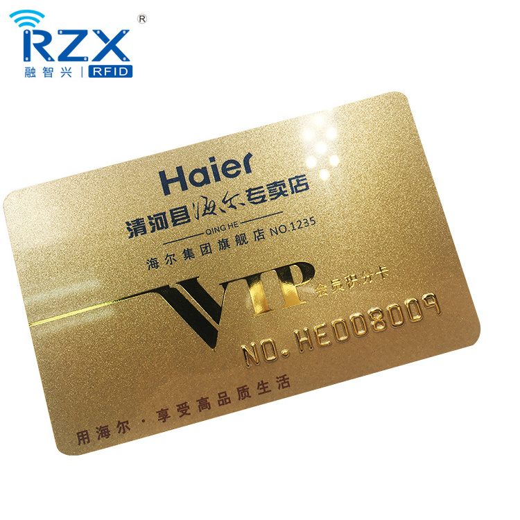 High Quality Credit Card Size Golden Embossed PVC Plastic Business Card