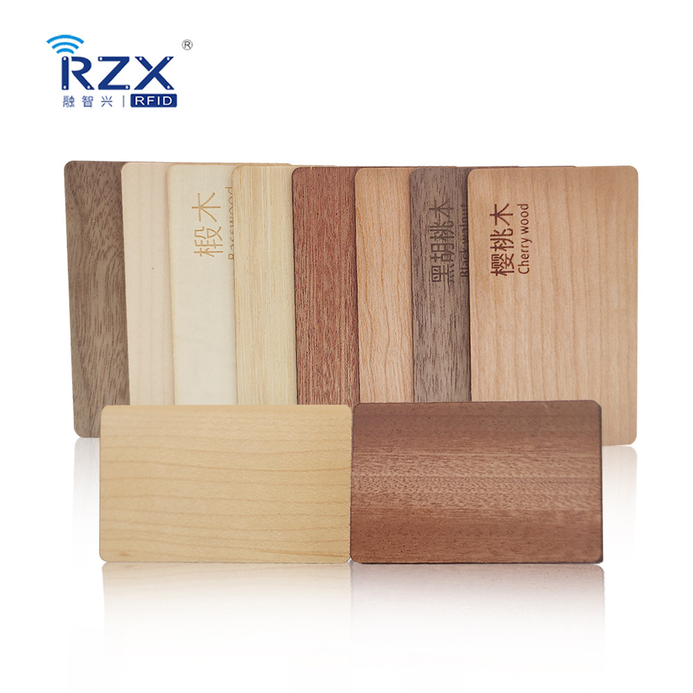 Programmable NFC chip NTAG 213 Wooden Cards RFID Wood Hotel Key Card Bamboo Business Card