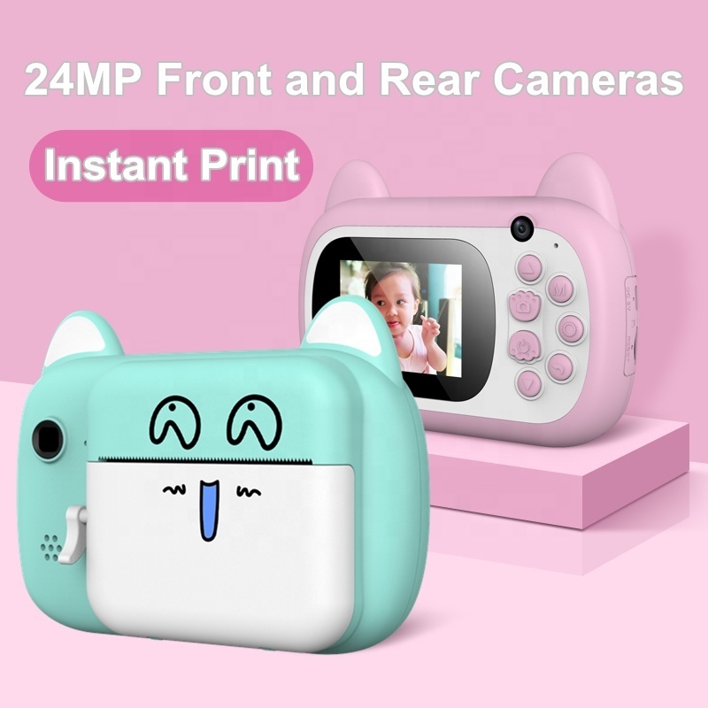 Plastic Mini Touch Screen Animal Children Camera Kids Baby Purse Toy Bubble Instant Print Camera for Kids