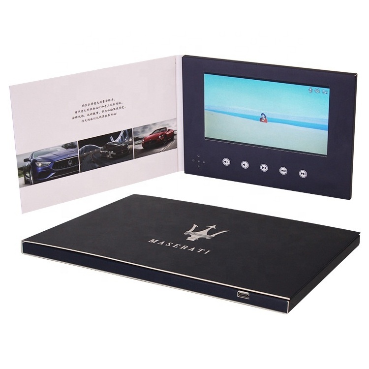 Custom lcd Video Flyer 7 10 Inch HD Screen Business Promotional Gift Card LCD Video Booklet Video Brochure  Advertising Card