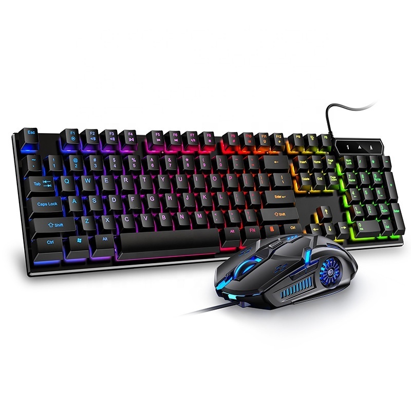 Wholesale VG45 Backlit Wired Keyboards Mouse Set 104 Key Wired Gaming Keyboard Mouse Combos