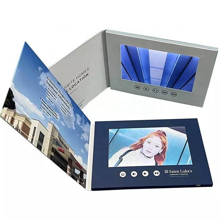 Custom lcd Video Flyer 7 10 Inch HD Screen Business Promotional Gift Card LCD Video Booklet Video Brochure  Advertising Card