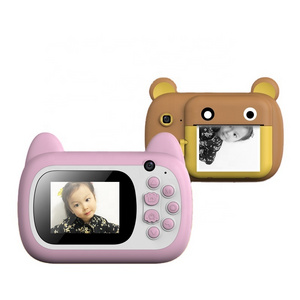 Plastic Mini Touch Screen Animal Children Camera Kids Baby Purse Toy Bubble Instant Print Camera for Kids