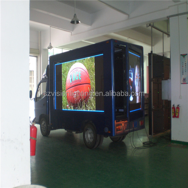 High brightness 3 Faces led truck display screen billboard