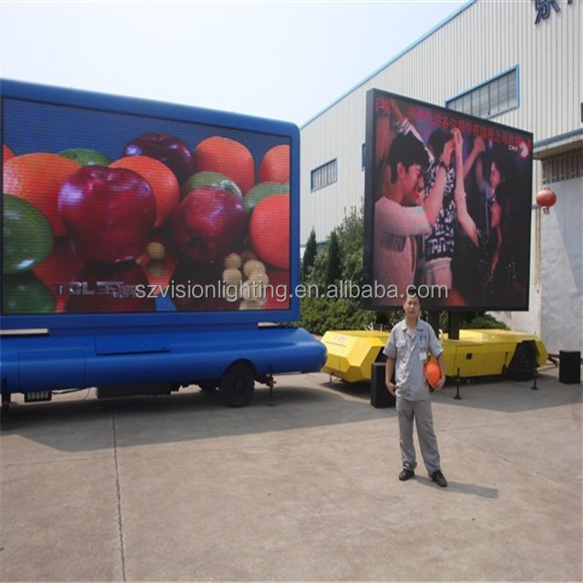 High brightness 3 Faces led truck display screen billboard