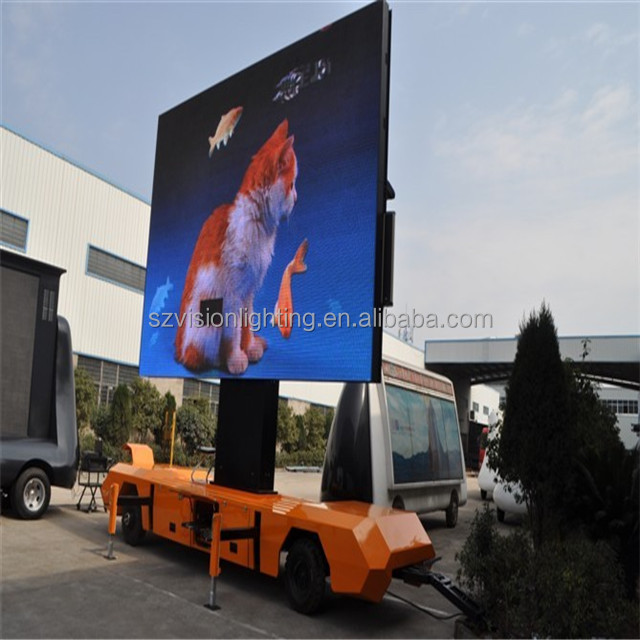 High brightness 3 Faces led truck display screen billboard