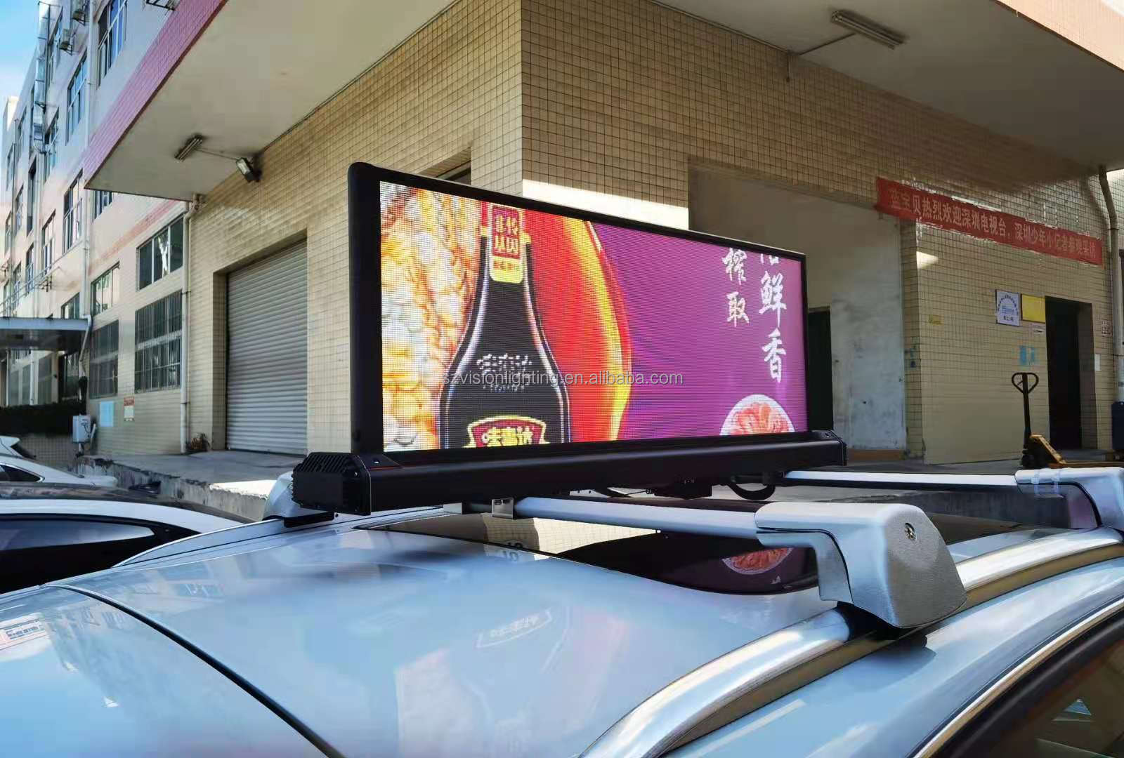 4g wifi Taxi LED Display led screen car advertising Taxi top sign for car advertising