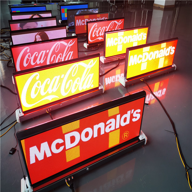 4g wifi Taxi LED Display led screen car advertising Taxi top sign for car advertising