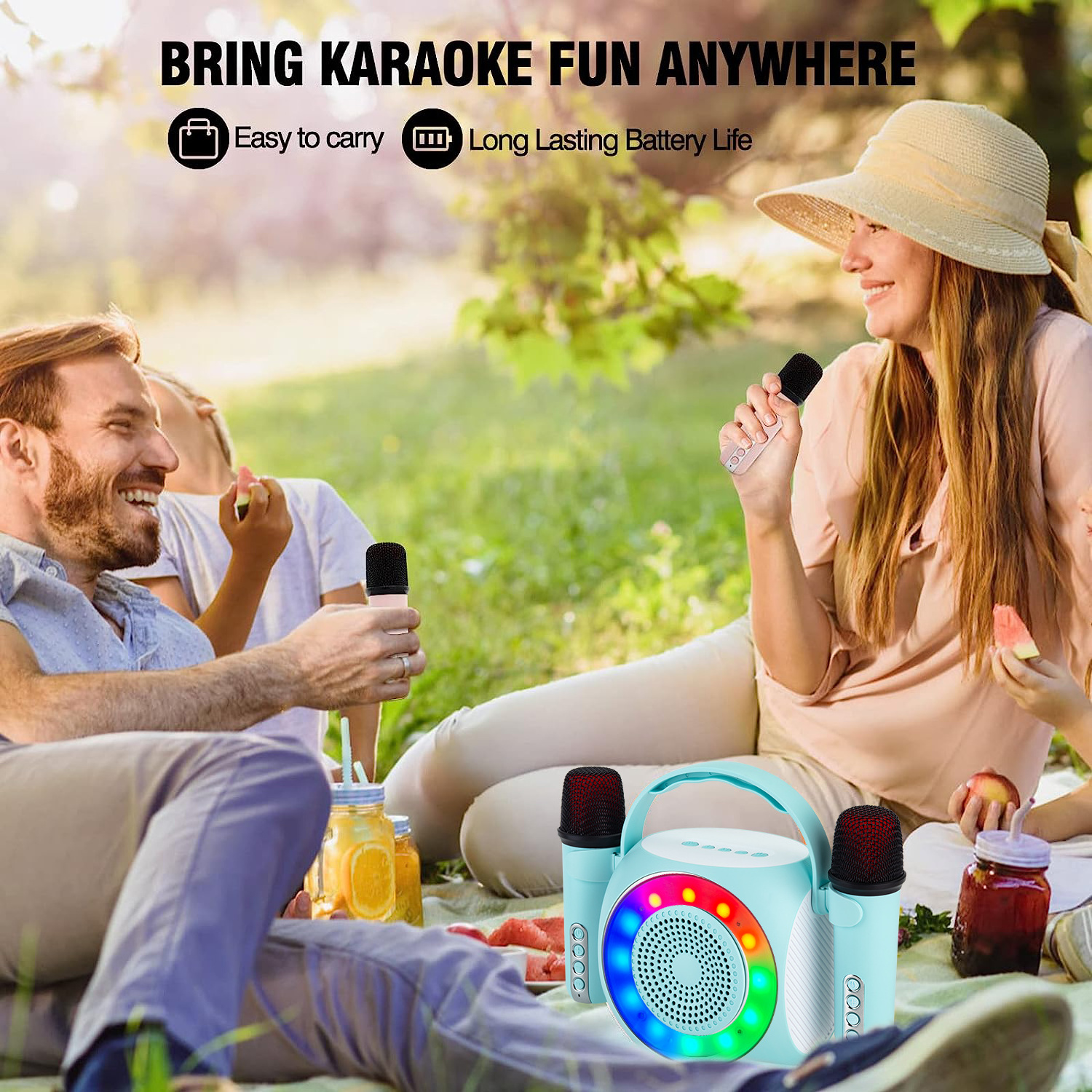 Mini Portable  Bluetooth Speaker Karaoke Outdoor Mini Party Bass HIFI BT Speaker With Mic Home Wireless Karaoke Speaker