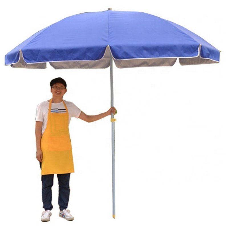 Outdoor Beach Umbrella 2.4M Popular Sunshade Umbrella Large Advertising Print Custom Logo with Adjustable Height